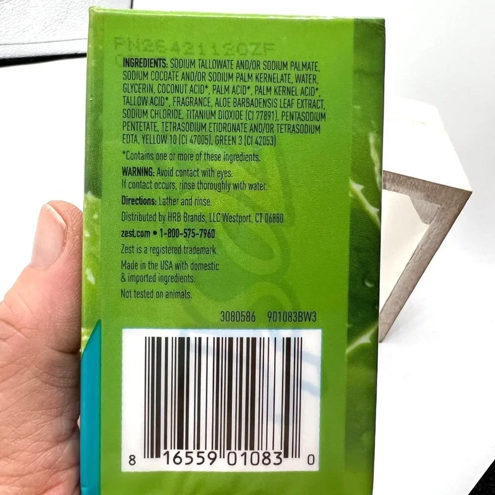Zest Soothing Aloe Deodorant Bar Soap with Aloe Vera 2 bars each